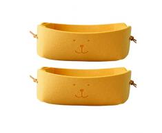 Inwagui 2er-Set Aufbewahrungskorb Faltbare Klein Aufbewahrungsbox Kinderzimmer Organizer, Regalbox, Spielzeugkorb, Filzkorb, Briefkorb - Gelb