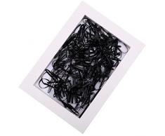 Zzbaixinglongan Neueste Berühmt Stil 250pcs Gummi Haarband Seil Pferdeschwanz Halter Elastisches Haarband Krawatten Zöpfe - Schwarz