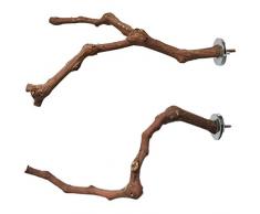 HLONGG Kleiderbügel aus Holz für Vögel von verschiedenen Zweigen des Schleif Spielzeug Holzbügel Natural Natural Life Support Percha Vögel, Papageien, Sittiche, Kakadus, Turteltauben,2