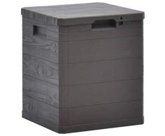 Festnight Garten Aufbewahrungsbox Gartentruhe Kissenbox Gartenmöbel Spielzeugkiste Abschließbar Garten Box Truhe Kissenbox Garten Box Kissentruhe Werkzeugkasten 90 L Braun 42,5 x 44 x 50 cm