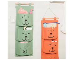 Inwagui Multifunktionale Hängeorganizer,Wand hängenden 3 Tasche Hanging Storage Bag Wand Hängen Hängeorganizer Hängende Tasche Wand Utensilo-Grün