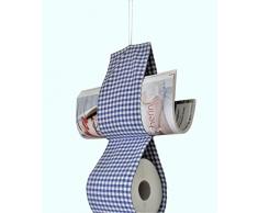 Ersatzrollenhalter Zeitschriftenhalter Klopapierhalter blau-weiß Vichy-Karo