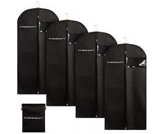 Silberkraft 4 x Kleidersack inkl. Schuhbeutel, hochwertige Mottenschutzhüllen, Aufbewahrung von Anzügen, Kleidern und Hemden, Schutz vor Motten (120 cm x 60 cm)