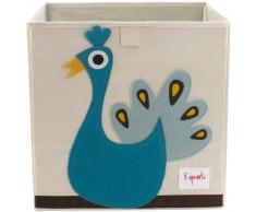 3 Sprouts Aufbewahrungsbox Pfau, mehrfarbig