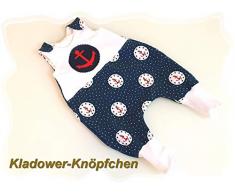 Baby Strampler Maritim Anker erhältlich von Gr.44-98 auch mit Knopfleiste und Füßchen