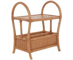 korb.outlet Exklusiver Zeitungsständer mit Ablage/Magazinsammler aus Natur-Rattan (Terracotta)