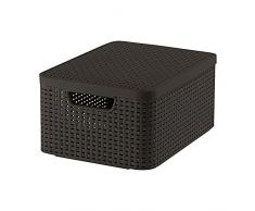 Curver 03618-210-00 Aufbewahrungsbox Style mit Deckel M, 18 L, dunkelbraun