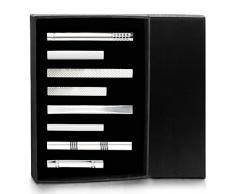 Milacolato 8ST Krawattenhalter Clip Krawattennadel Klipps für Männer Krawatte Krawattennadel Klemmbügel Set Skinny Regular Krawatten Krawatte Hochzeit Business Clips