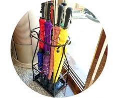 MYDZ Schirmständer Regen-Gang Lagerung Eisen Regenschirm Eimer Hauptdekorationen Stand-Schirmständer Weinlese-Muster Schirmständer (Color : Black, Size : 31 * 22 * 57cm)