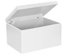LAUBLUST Große Holzkiste mit Deckel - 40x30x24cm, Weiß, FSC® | Allzweck-Kiste aus Holz - Aufbewahrungskiste | Geschenk-Verpackung | Deko-Kasten zum Basteln | Spielzeug-Truhe | Erinnerungsbox