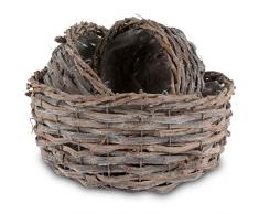 Nature Parts Korbschalen Pflanzkorb Set Rustika - Diverse Formen (Rund)