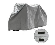 Fahrrad Abdeckplane Fahrradgarage 2er Set wasserdicht robust, 210x110 cm, grau, PEVA, Klettverschluss, 239 g