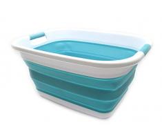 SAMMART Wäschekorb/Wanne – Faltbare Aufbewahrungsbox/Organizer – tragbarer Wäschekorb – platzsparender Wäschekorb – Auto Kofferraum Aufbewahrungsbox (Hellblau)