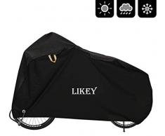 Likey Fahrradabdeckung, 200 x 110 x 70 cm,Fahrradgarage mit Schlosslöcher, Hochwertige Oxford-Gewebe Wasserfest Schutz vor Staub Regen Schnee UV