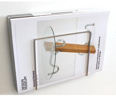 Plew Plew - Zeitschriftenhalter, Broschürenständer, Edelstahl, Wandmontage (18L x 16H x 4T cm)