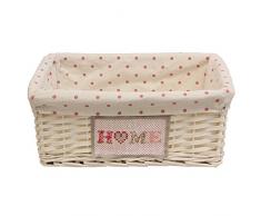 JVL Home Weiden Körbe mit Spotty Futter, weiß, 3 Stück