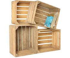 4er-Set GUTE Massive u. HELLE Obstkiste Zum Möbel- u Regalbau - Aus Dem Alten Land - Von Kontorei® - Natur