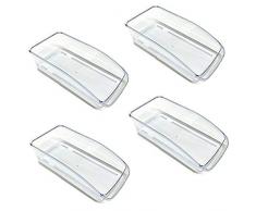 HAC24 4er Set Kühlschrank Korb Transparent | Aufbewahrungsbehälter Organizer | Kühlschrankbox Gemüse Obst | Gefrierschrank Schubladenkorb