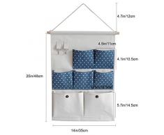 HOGAR AMO Wand Hängeorganizer Bad/Tür/Wand Hängeaufbewahrung Stoff Türtasche Wandtasche mit 7 Beutel Storage Bag Hängetasche, Badtasche