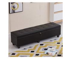 Aufbewahrungsbox Gepolstert ,Faltbare Sitzbank Sitztruhe Halbdeckel Seitlich Klappbar Max. Statische Belastbarkeit 150 Kg (Color : Black, Size : 80 * 40 * 40cm)