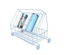 WEHOLY Metalldraht Hängen Zeitschriftenablage 2 Slot Book- und Lernmaterial-Lagerregal Desktop Storage Organizer Rack Stand an der Wand montiert mit Tafelaufkleber (blau)