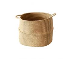 Yves25tate Wäschesammler Faltbarer Wäschekorb Handgeflochten Aufbewahrungskorb Rattan Für Lagerung, Wäscheservice, Picknick, Blumentopf Abdeckung, 15 × 15 × 14