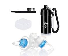 Ohrstöpsel, Eargrace NRR 31dB Ohrstöpsel zum Schlafen Wiederverwendbare Silikon Gehörschutzstöpsel mit Tragbare Aluminium-Box für Schlafen, Schnarchen, Geräuschempfindlichkeit und mehr (Blau)