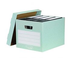Bankers Box Style Series Aufbewahrungsbox aus 100% recyceltem Karton, 4-er Pack, grün/weiß
