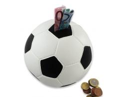 HMF 4790-01 Spardose Fußball Lederoptik 15 cm Durchmesser, schwarz weiß
