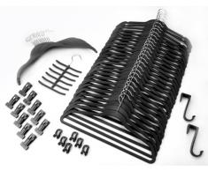 Organisations-Set 57 Teile SCHWARZ / Raumspar Magic Kleiderbügel Smart