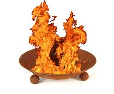 Nick and Ben Feuer-Schale 47cm Rostlook Designer Pflanz-Schale Garten-Kamin Terrassen-Ofen Feuer-Korb Feuer-Stelle Grill-Feuer