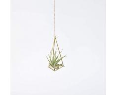 Luftpflanze Pflanzenhänger,Himmeli Hexahedron Nr01, Luftpflanze Halterung, Messing Mobile, Luftpflanze Blumenampel