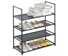 WOLTU® SR0007 Schuhablage Schuhregal Schuhständer Steckregal, XXL Stoffregal Schuhschrank für 12 Paare Schuhe, Grau (60x28x71 cm)