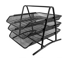 WJYLM Desk File Organizer, Aktenhalter Dokumentenablage, Magazinablage 3-stufiger Briefkorb, Zubehör Office School Desk Organizer Box