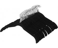 AmazonBasics Kleiderbügel für Hemd / Kleid, mit Samt überzogen, 50er-Pack, Schwarz