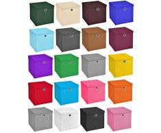 Stick&Shine 4X Aufbewahrungs Korb Hellgrau Faltbox 33 x 33 x 33 cm Regalkorb faltbar mit Deckel