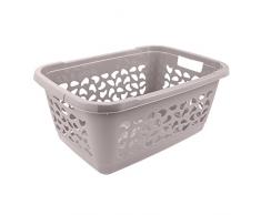 keeeper Wäschekorb, Luftdurchlässiges Dekor, 52 l, Jost, Grau