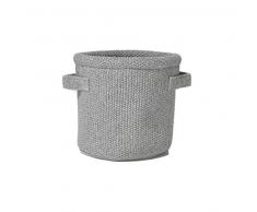 Nielsen Strickkorb Noa, 20x20 cm, hellgrau, Korb, Dekokorb gestrickt, Baumwolle, Strick, Ökotex