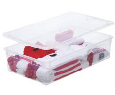 Sundis Clear Box Blanket Aufbewahrungsbox 30 l mit Deckel, Kunststoff (PP), transparent, 30 Liter (70,5 x 40 x 16,5 cm)