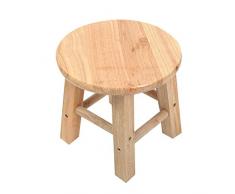 DSHUJC Sofa Hocker Einfache Massivholz Kleine Hocker Angeln Hocker Wäsche Hocker Antirutschmatte (Farbe: Holz Farbe, Größe: 25 * 24,5 cm)