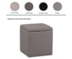 Sitz-Truhe Wäsche-Truhe in versch. Ausführungen, Farbe:Lederimitat grau;Größe:Hocker L40cm