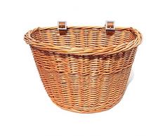 Rziioo Flechtweide gesponnener vorderer Lenker-Fahrrad-Korb, Fahrrad-zusätzlicher Erwachsener Fahrrad-Fracht-Korb,B