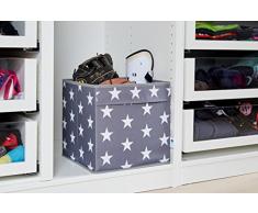 STORE.IT 670964 offene Ordnungsbox mit seitlichen Eingriffen, aus reißfestem Polyester, 30x30x30cm, grau