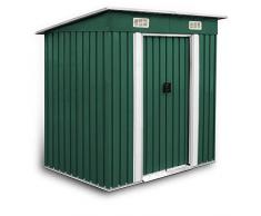 Estexo GGS Gerätehaus Metall verzinkt grün, mit Pultdach 190 x 121 x 180 cm