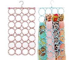 Zedtom Schalhalter Aufhänger für Schal Bügel Krawatten Bügel Tücher mit 28 Löchern - Random Farbe