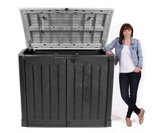 Ondis24 Gartengerätebox Mülltonnenbox Gartenmöbelbox Poolbox Gartenbox Arc, anthrazit, für 2 Stück 240 Liter Mülltonnen geeignet