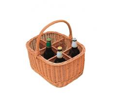 Flaschenkorb aus Vollweide, 41 x 29 cm, H 20 / 35 cm