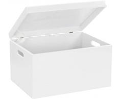 LAUBLUST Große Holzkiste Deckel und Griffe - 40x30x24cm, Weiß, FSC® | Allzweck-Kiste aus Holz - Aufbewahrungskiste | Geschenk-Verpackung | Deko-Kasten zum Basteln | Spielzeug-Truhe | Erinnerungsbox