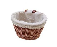 Weitong Fahrradkorb, Fahrrad Korb Vorne Gewebter Fahrradkorb Vorne Lenker Rattan Korb Für Jungen/Mädchen Fahrrad (Hellbraun mit Futter, Hellbraun mit Futter)