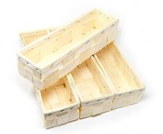 Lashuma Wein Korb Set 4 Stück, Leerer Präsentkorb für Flaschen, Großer Flechtkorb 35 x 11 cm ohne Holzwolle